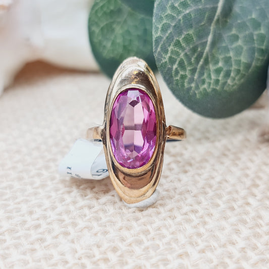 Ring pinker Spinell 333 8KT Gold Gr. 52