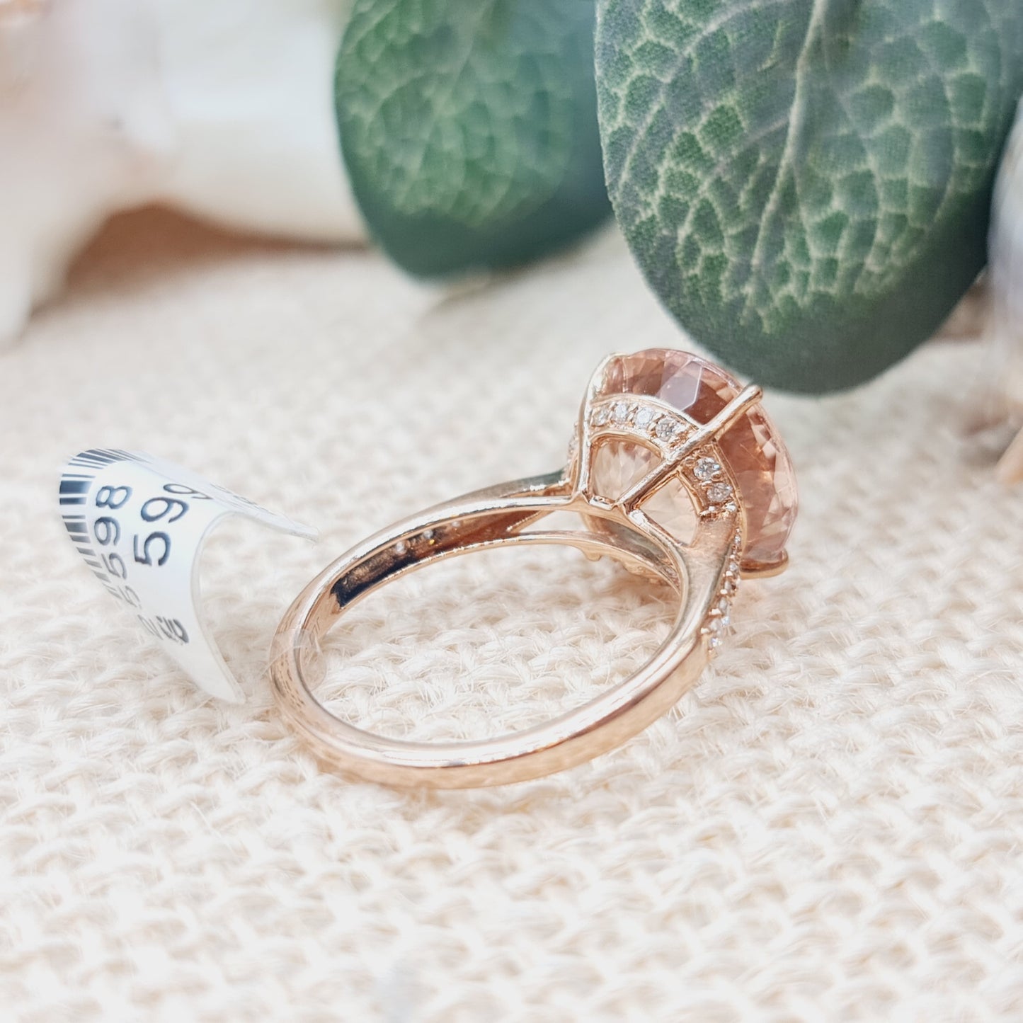 Ring AAA Morganit 585 14 KT Gold Gr. 57