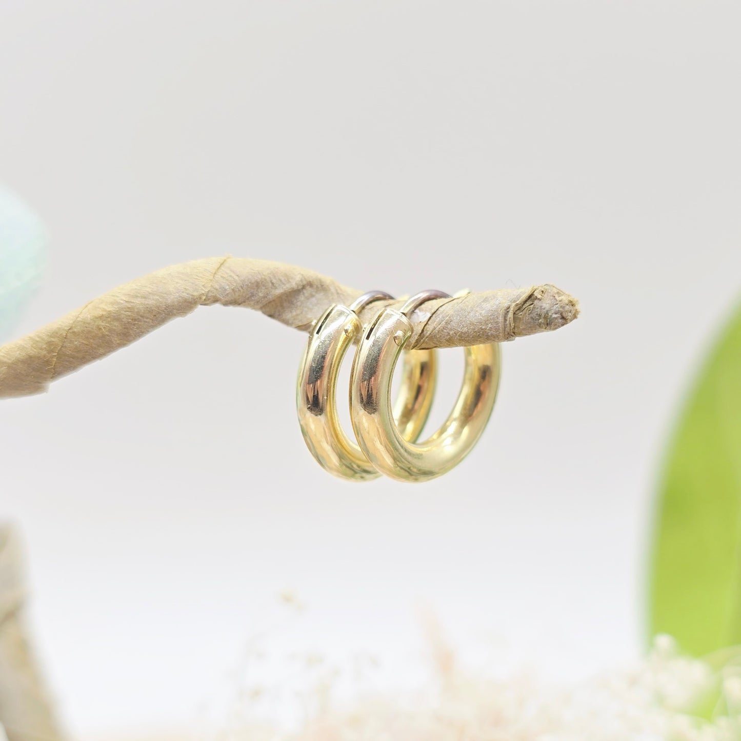 Gold Creolen 585 14 KT Gr: 14*3mm