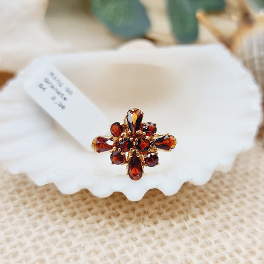 Ring Granat 585 14 KT Gold Gr. 54