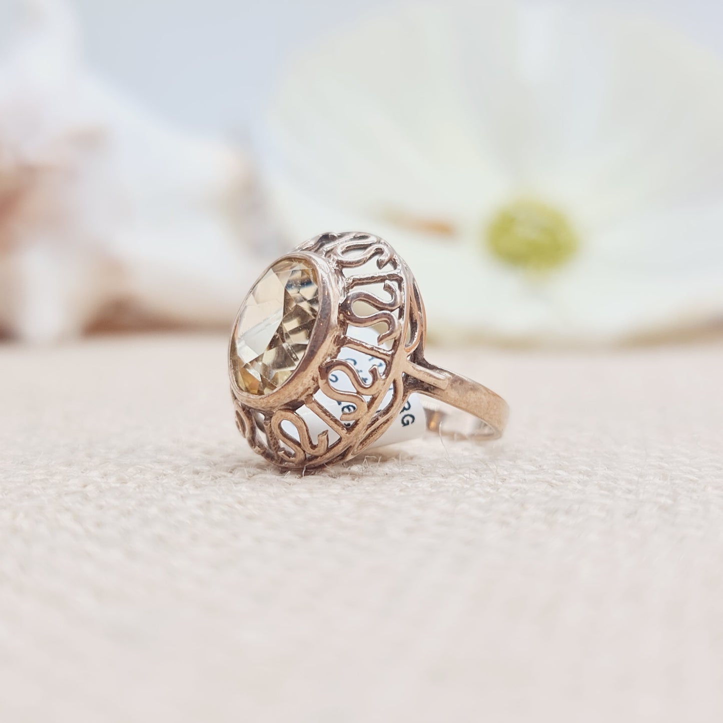 Ring Citrin 333 8 KT Gold Gr. 52