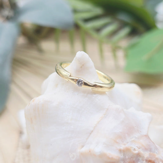 Ring 585 14 KT 1 Brillant Gr: 53