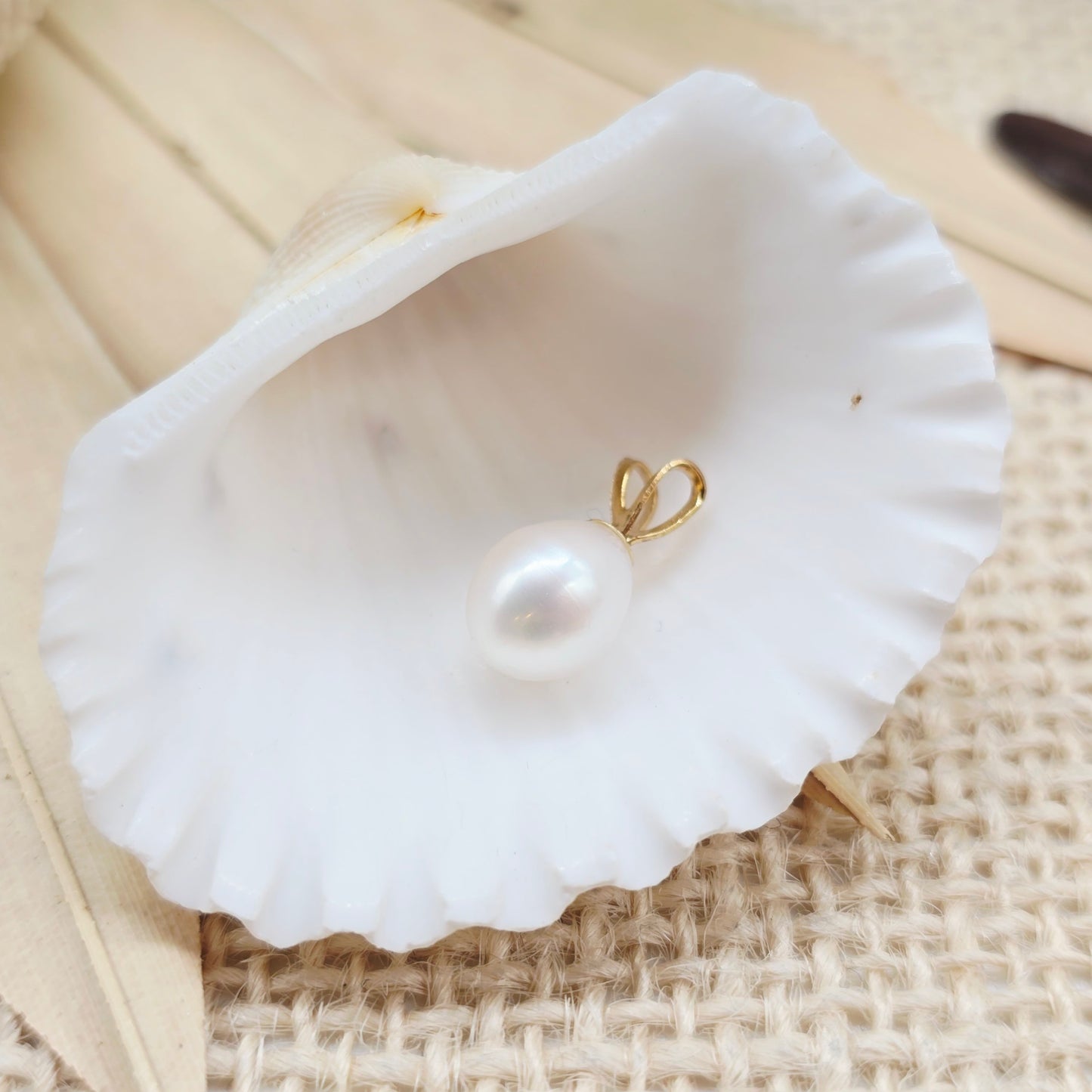 Anhänger Gold 375 9kt Perle Gr: 14*7mm