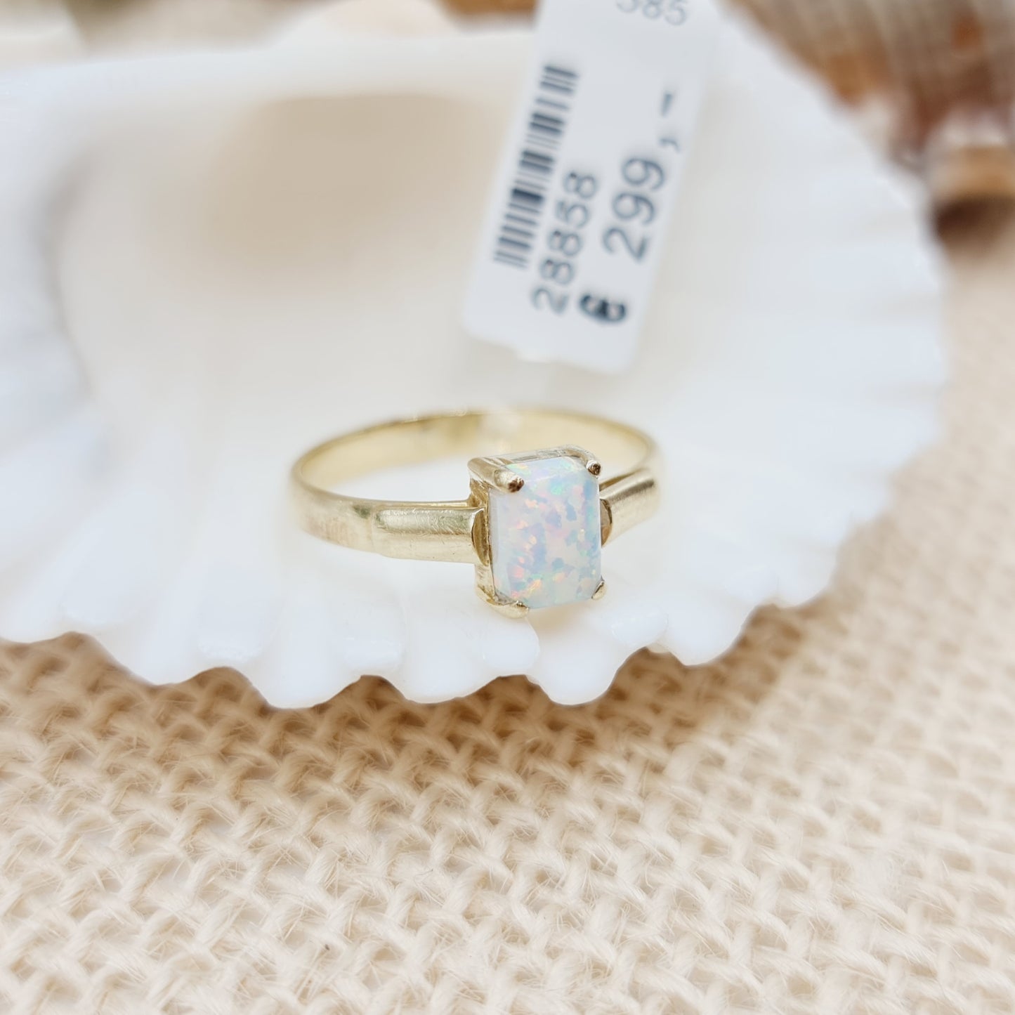 Ring Synt. Opal 585 14 KT Gold Gr. 58