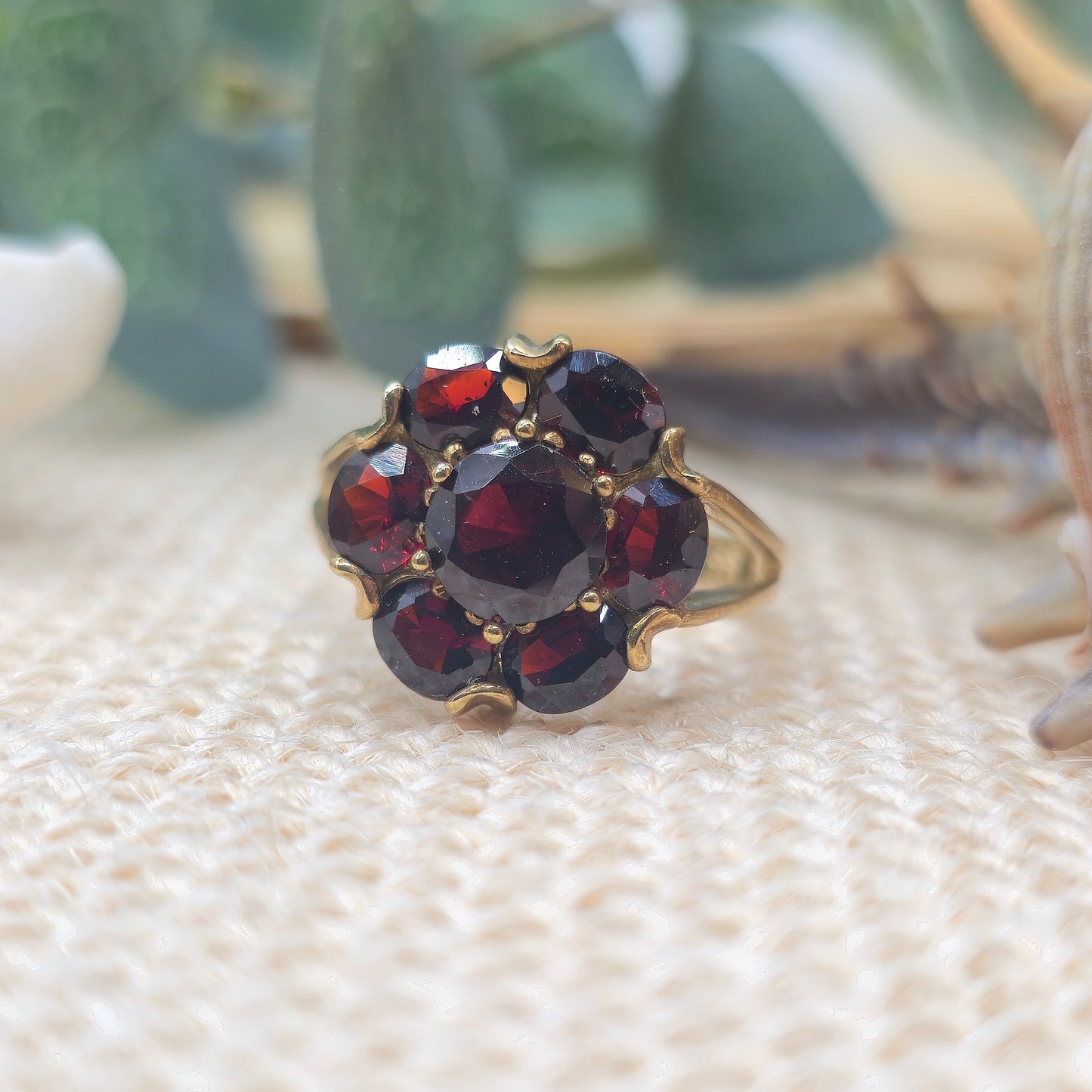 Ring Granat 585 14 KT Gold Gr. 57