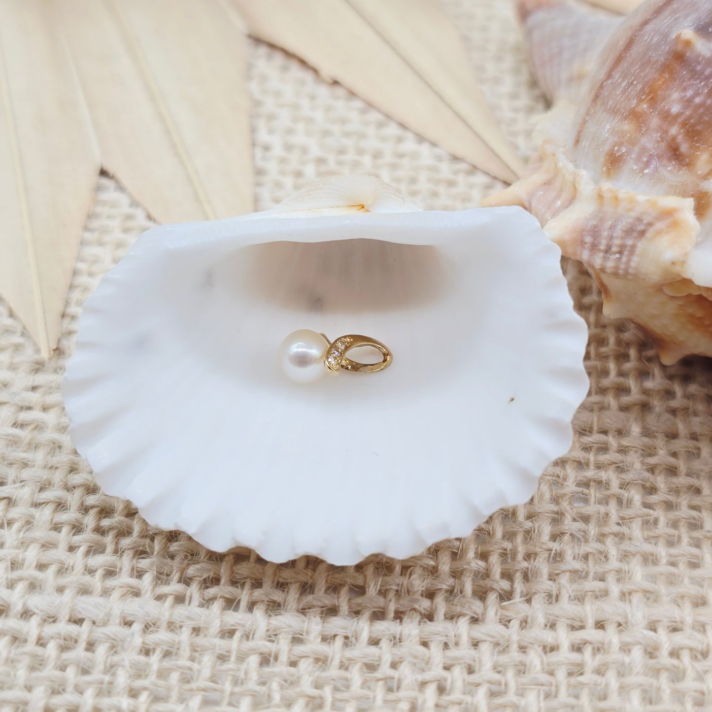 Anhänger Gelbgold 375 9kt Zirkonia Perle Gr: 11*6mm