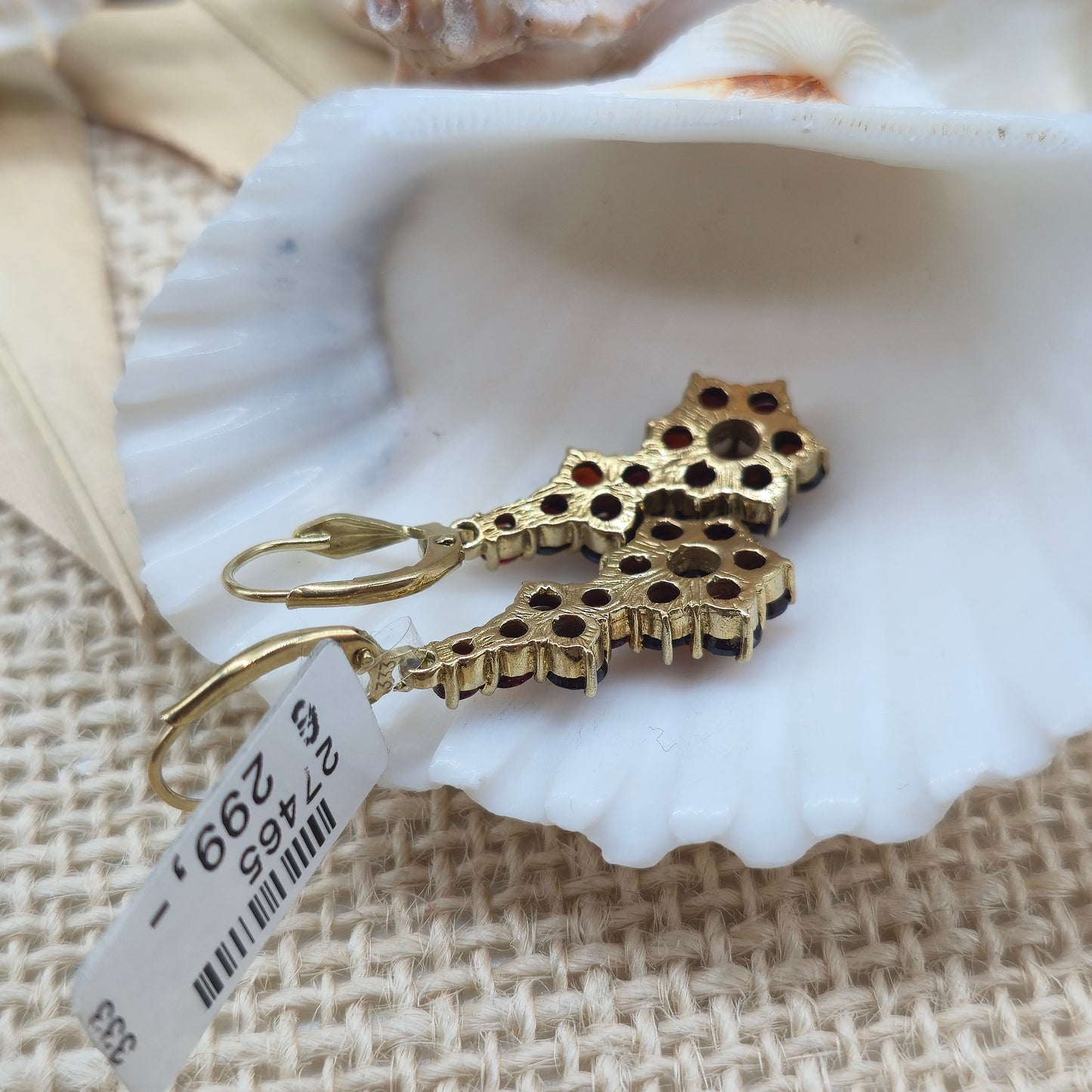 Gold Ohrringe 333 8kt Granat