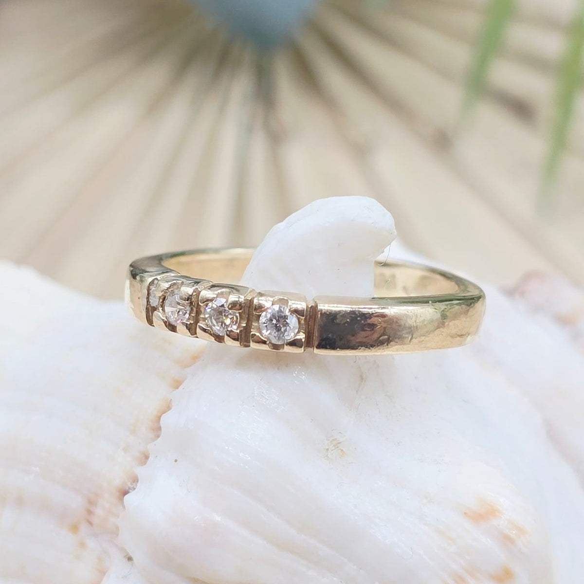 Gold Ring 3 Brillanten 585 14KT rotgold Gr: 55 (17,5mm) 2,88g