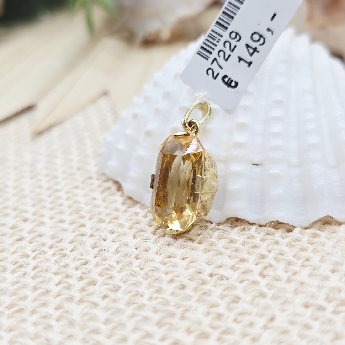 Anhänger Gold 333 8kt Citrin Gr: 23*11mm