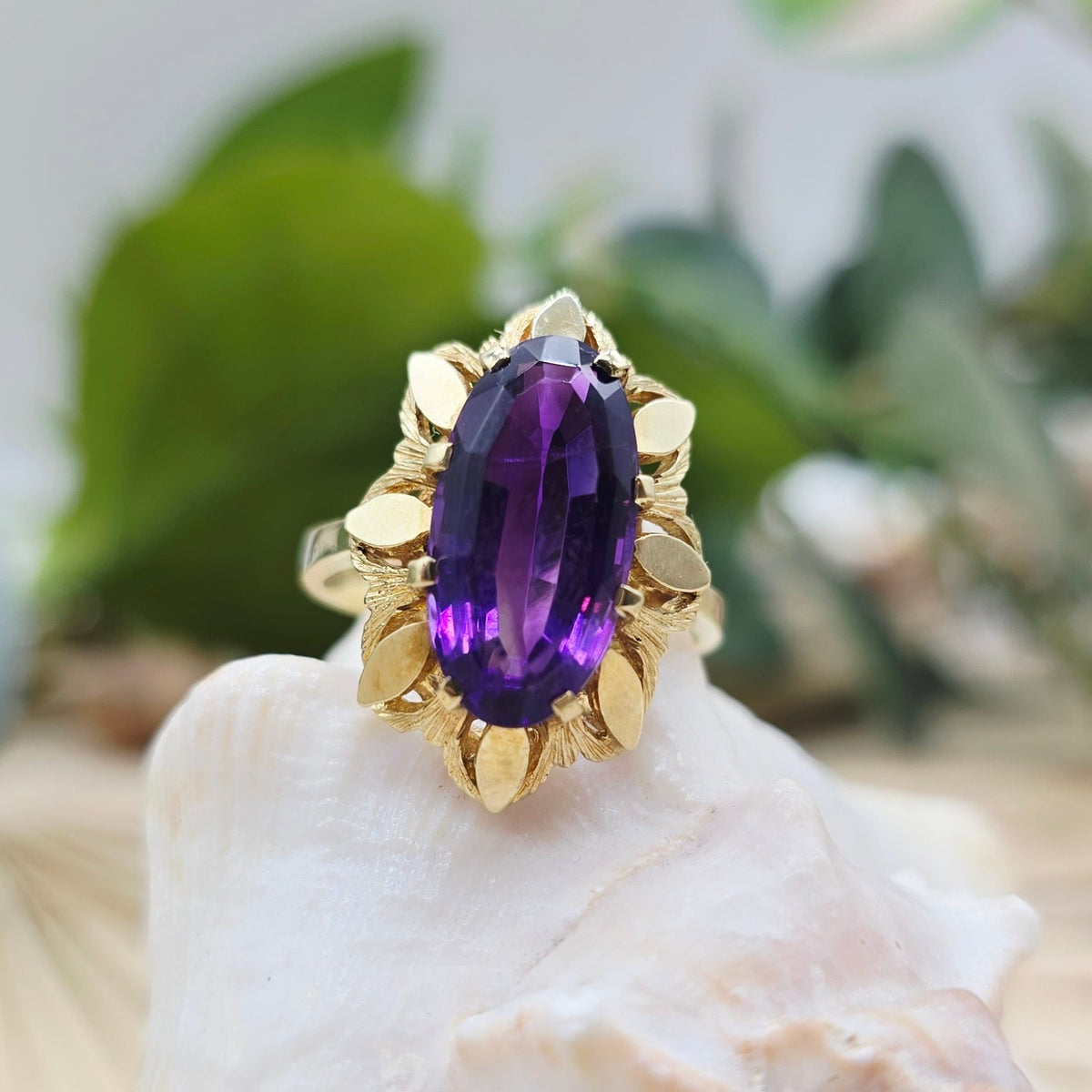Ring Amethyst 585 14 KT Gold