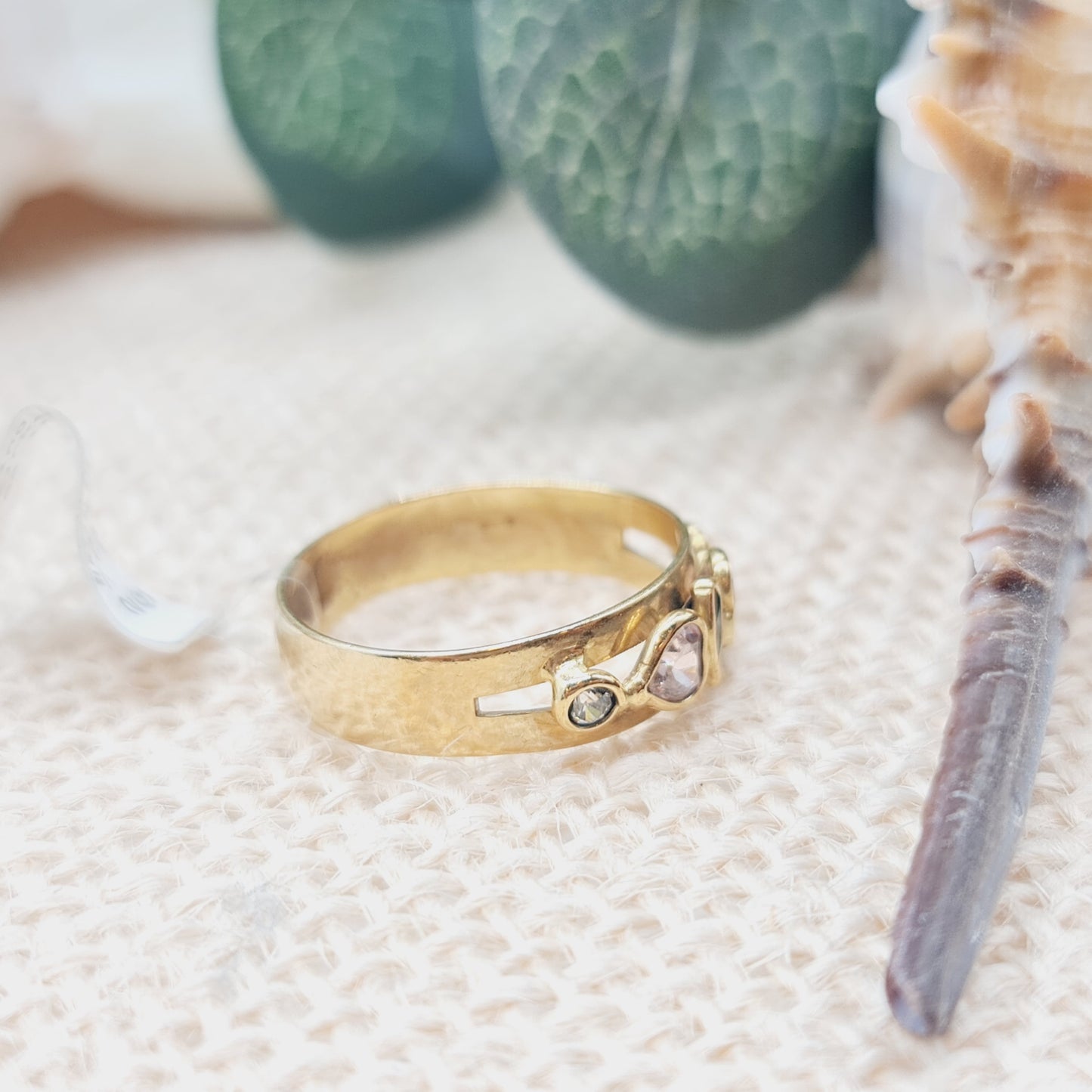 Ring Zirkonia Bunt 750 18 KT Gold Gr. 58