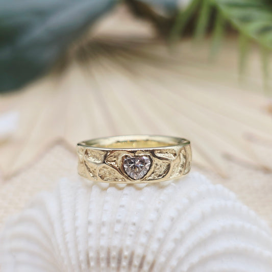 Gold Ring 585 14KT Gr: 53 Diamant Herz ca. 0,30ct VVS G