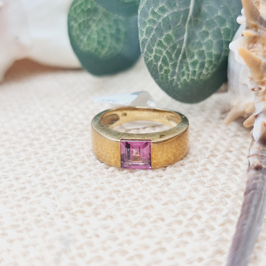 Ring rosa-lila Turmalin 333 8KT Gold Gr. 54