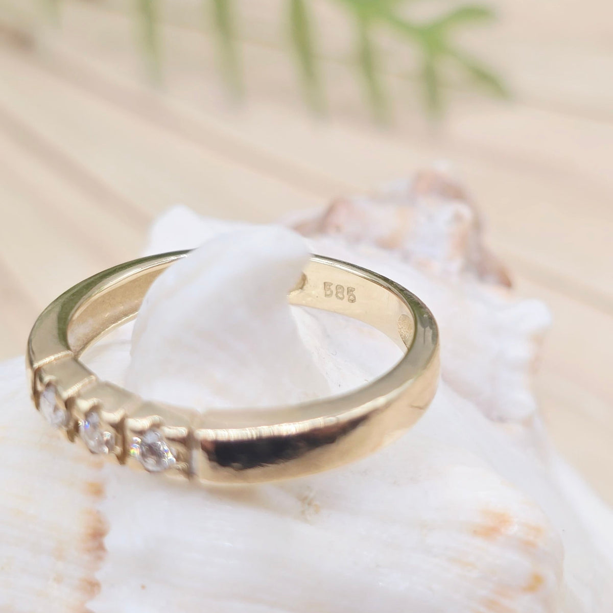 Gold Ring 3 Brillanten 585 14KT rotgold Gr: 55 (17,5mm) 2,88g