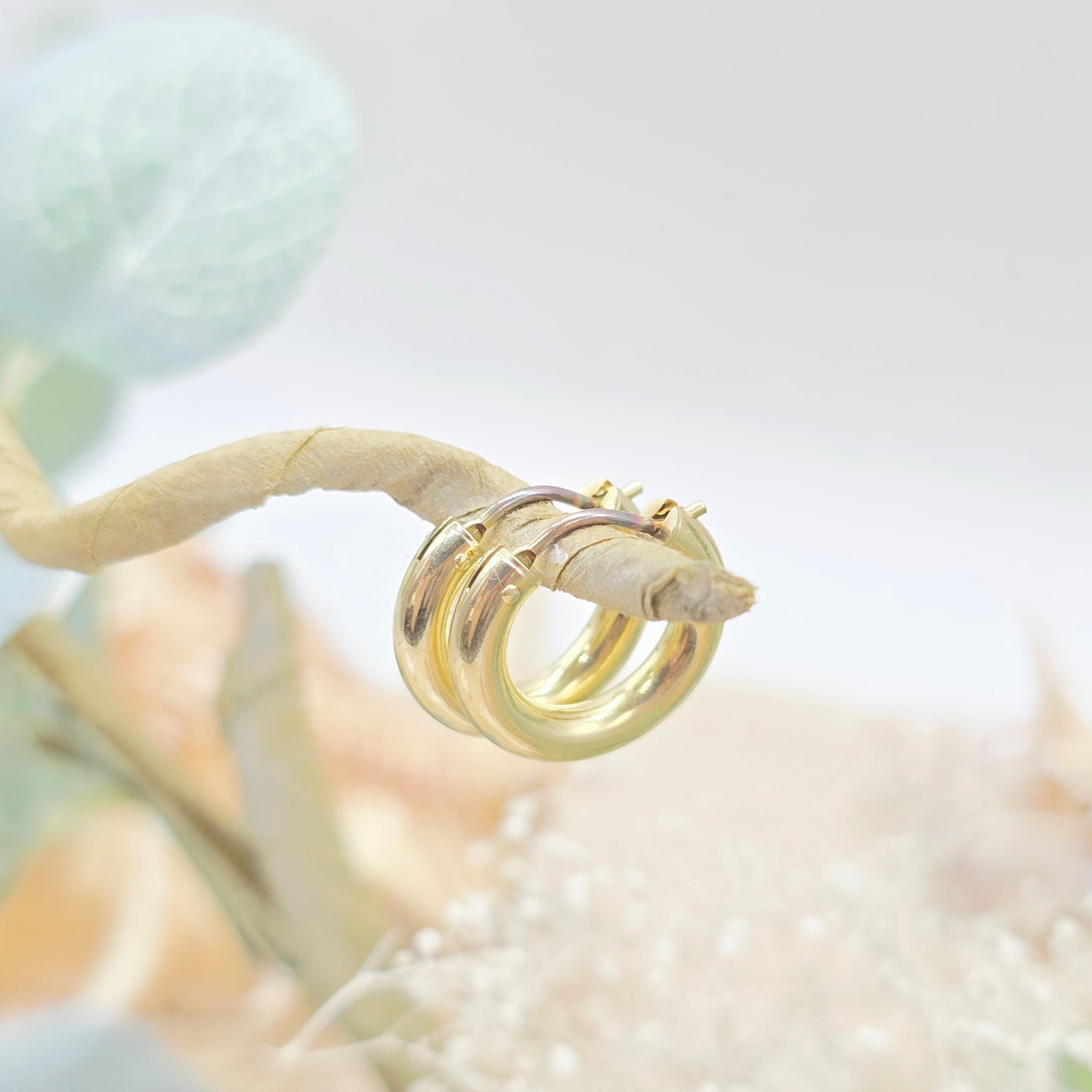 Gold Creolen 585 14 KT Gr: 14*3mm