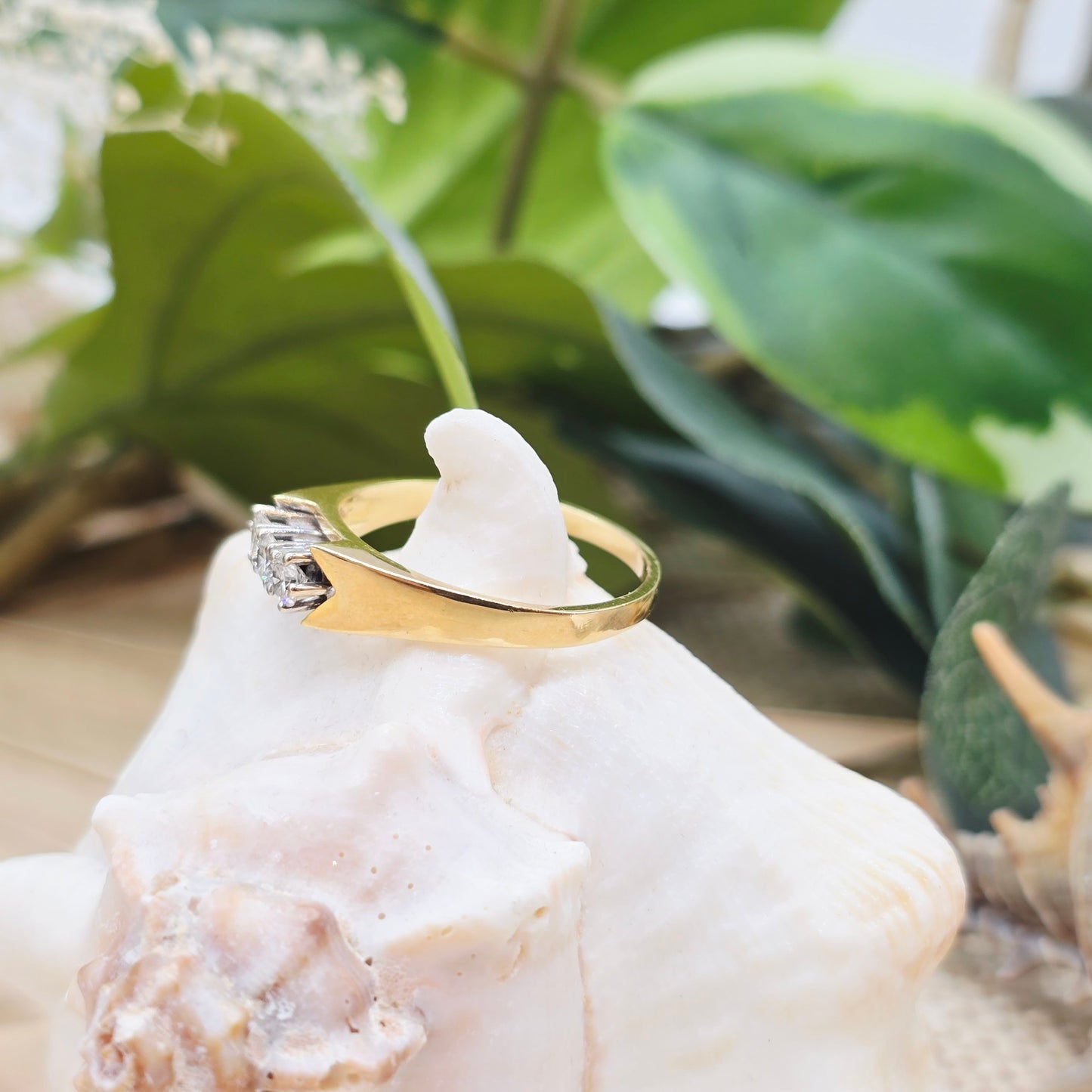 Ring Gold 750 18kt 3 Brillanten Gr: 60