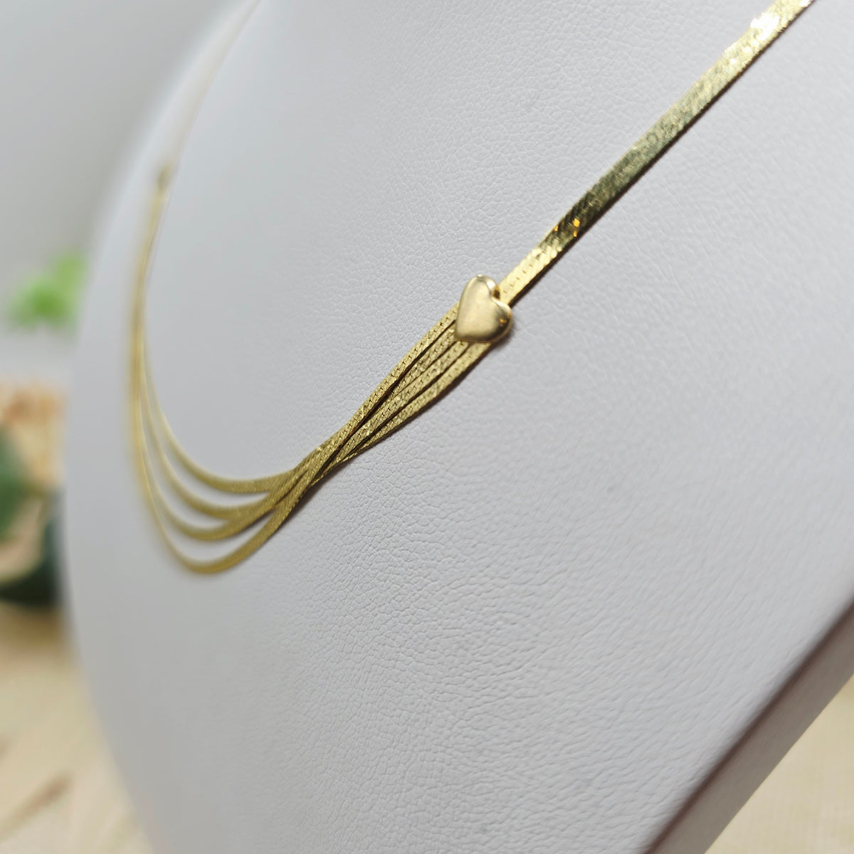 Collier Gelb Gold Herzchen 333 8kt 38,5cm 4,41g