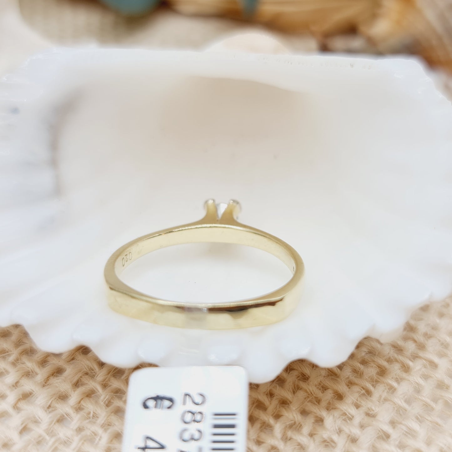 Ring Gold 585 Solitär 1 Brilliant 0,20ct 14kt Gr: 59