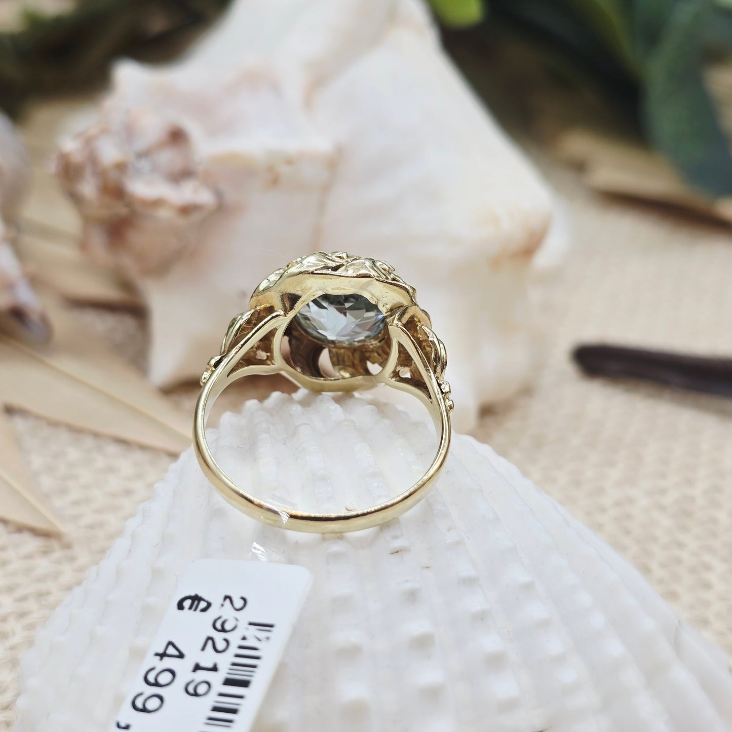 Ring Aquamarin 585 14 KT Gold Gr. 56