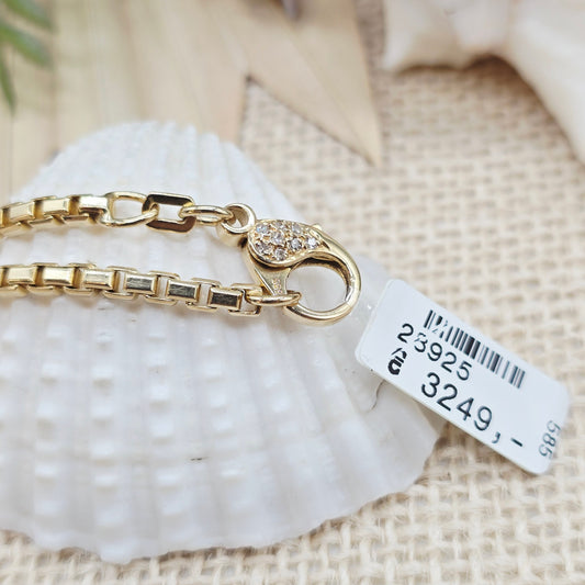 Collier Gold Venezianer 46cm 585 14 KT mit Brillanten Verschluss
