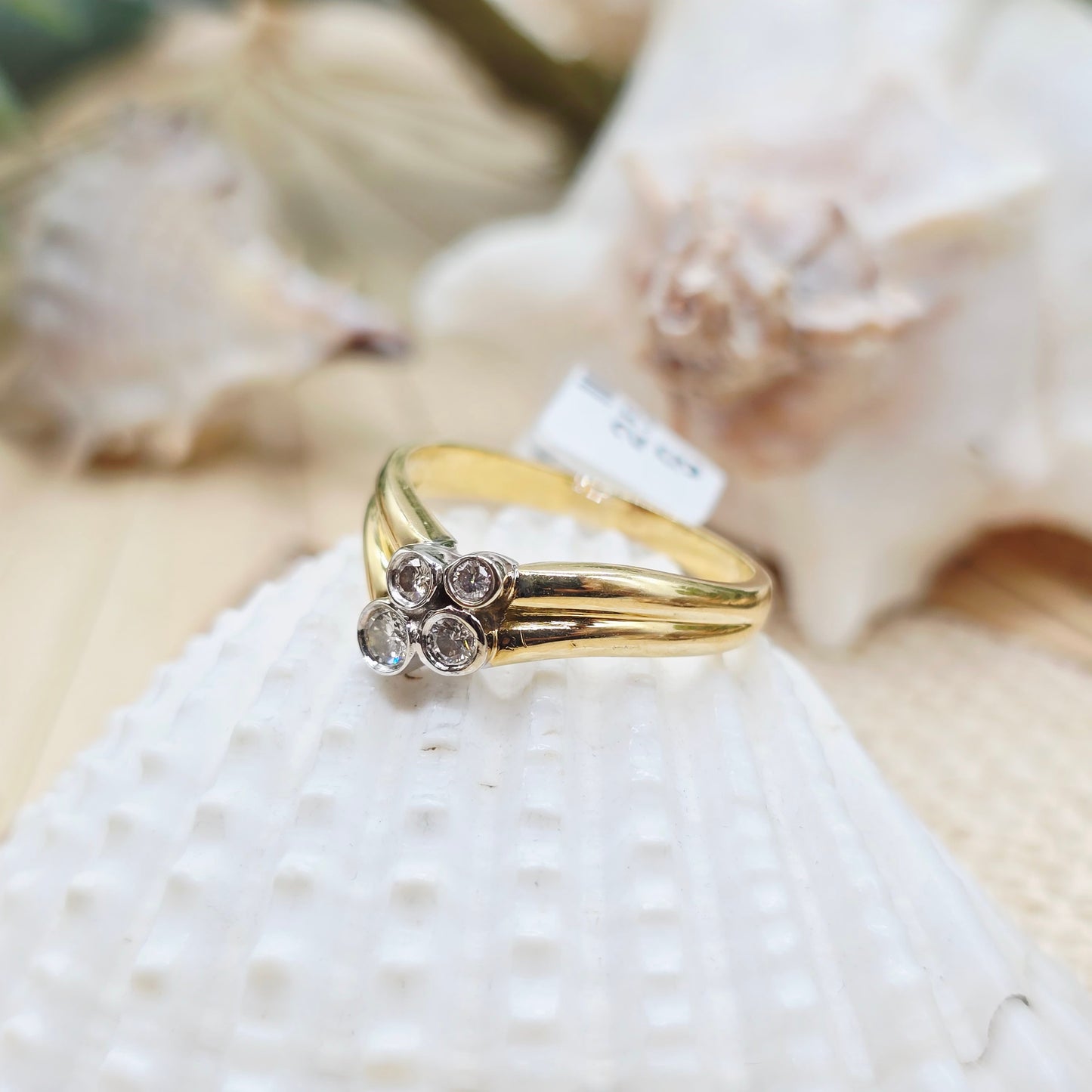Ring Gold BC 750 18kt 4 Brillanten Gr: 56