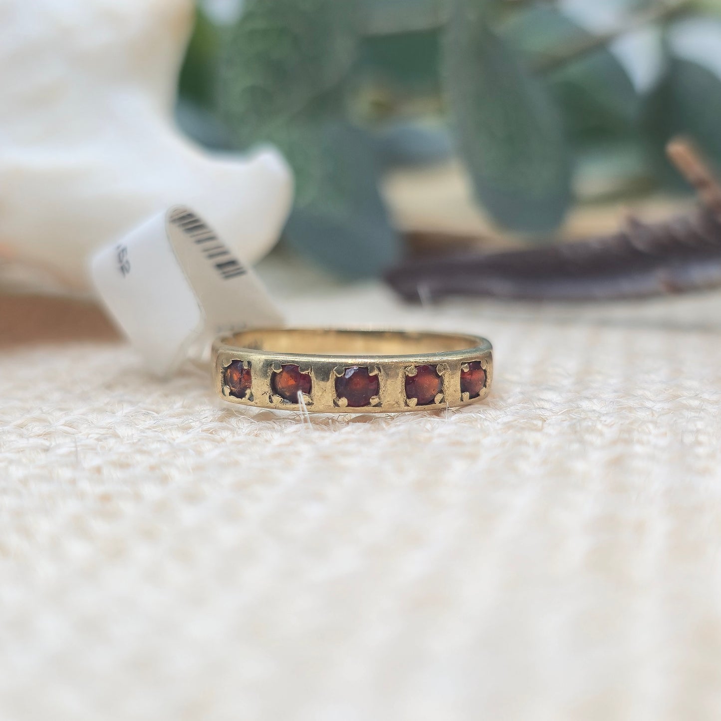 Ring Granat 333 8 KT Gold Gr. 51