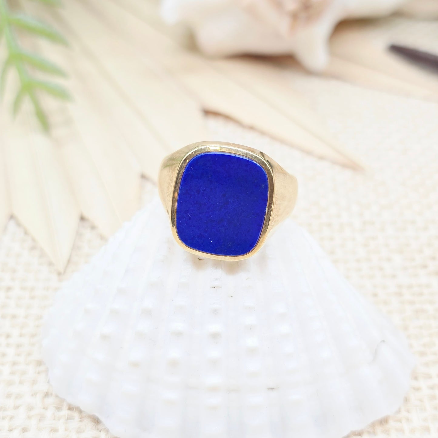 Ring Gold 585 14kt Lapislazuli Gr: 62