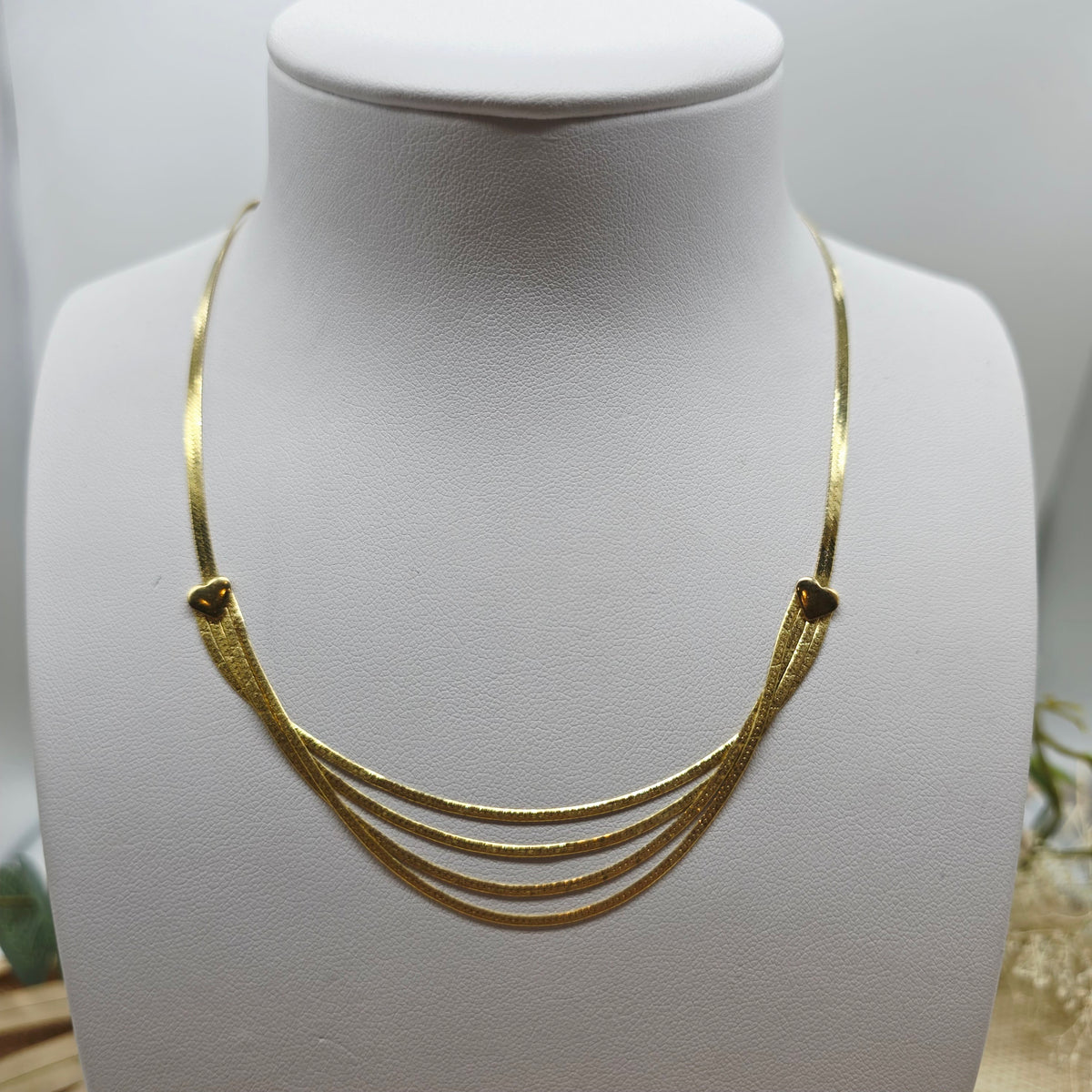 Collier Gelb Gold Herzchen 333 8kt 38,5cm 4,41g