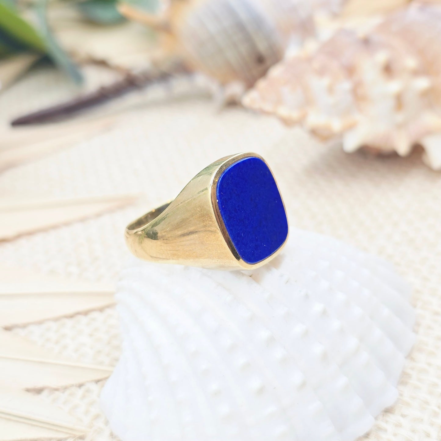 Ring Gold 585 14kt Lapislazuli Gr: 62