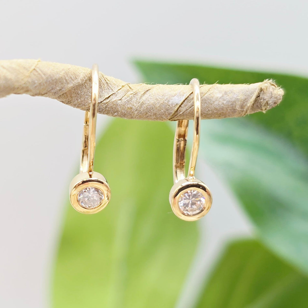 Ohrringe Gelbgold 750 18 kt Brillanten 15*4,4mm
