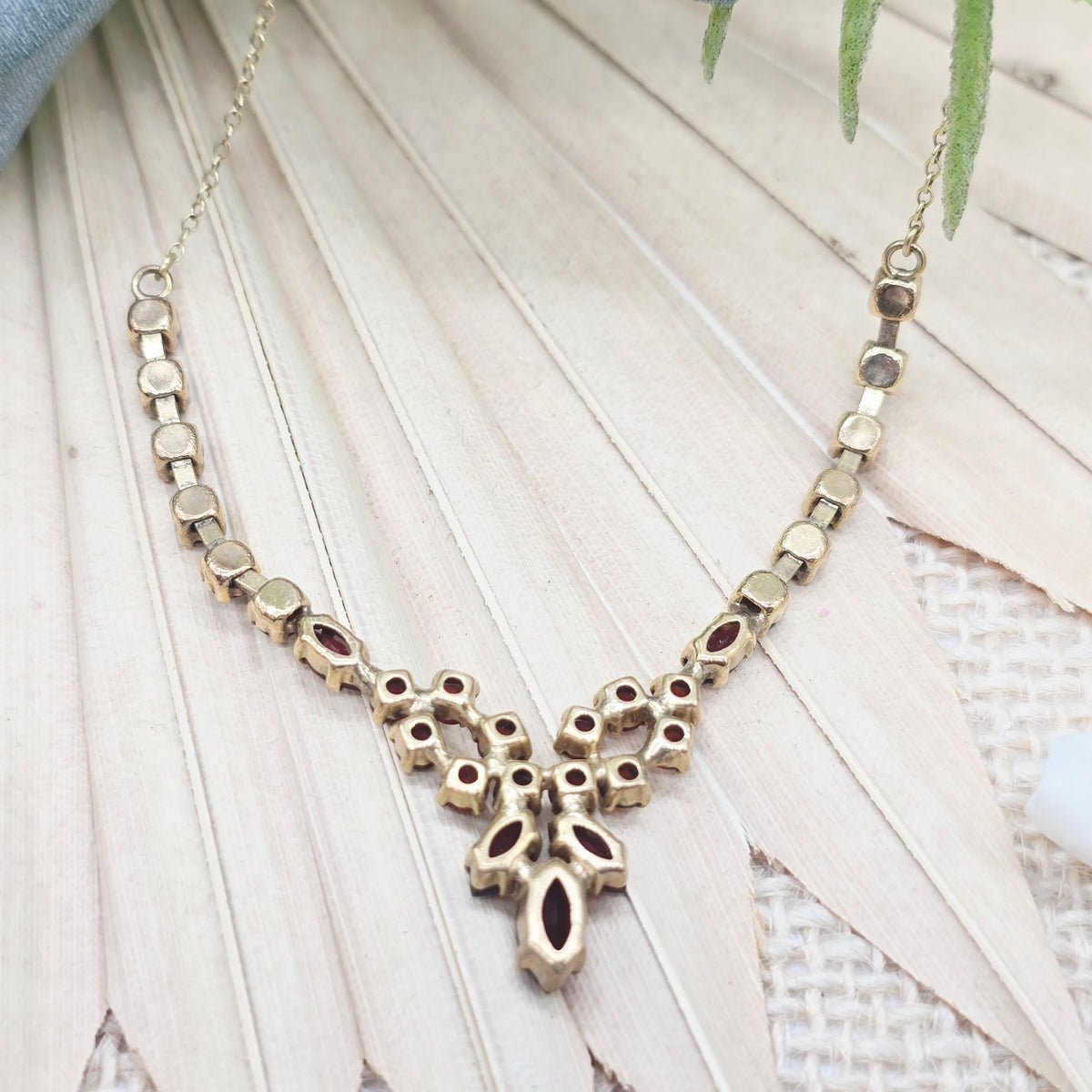 Collier Gold 333 8kt Granate 45cm