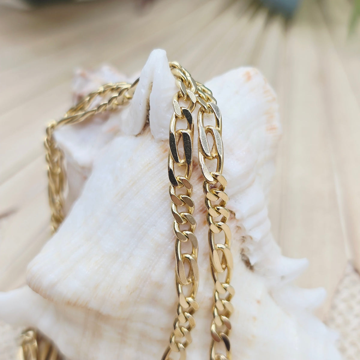 Gold Kette 585 14kt Figaro 3,8mm 45cm 15,54g