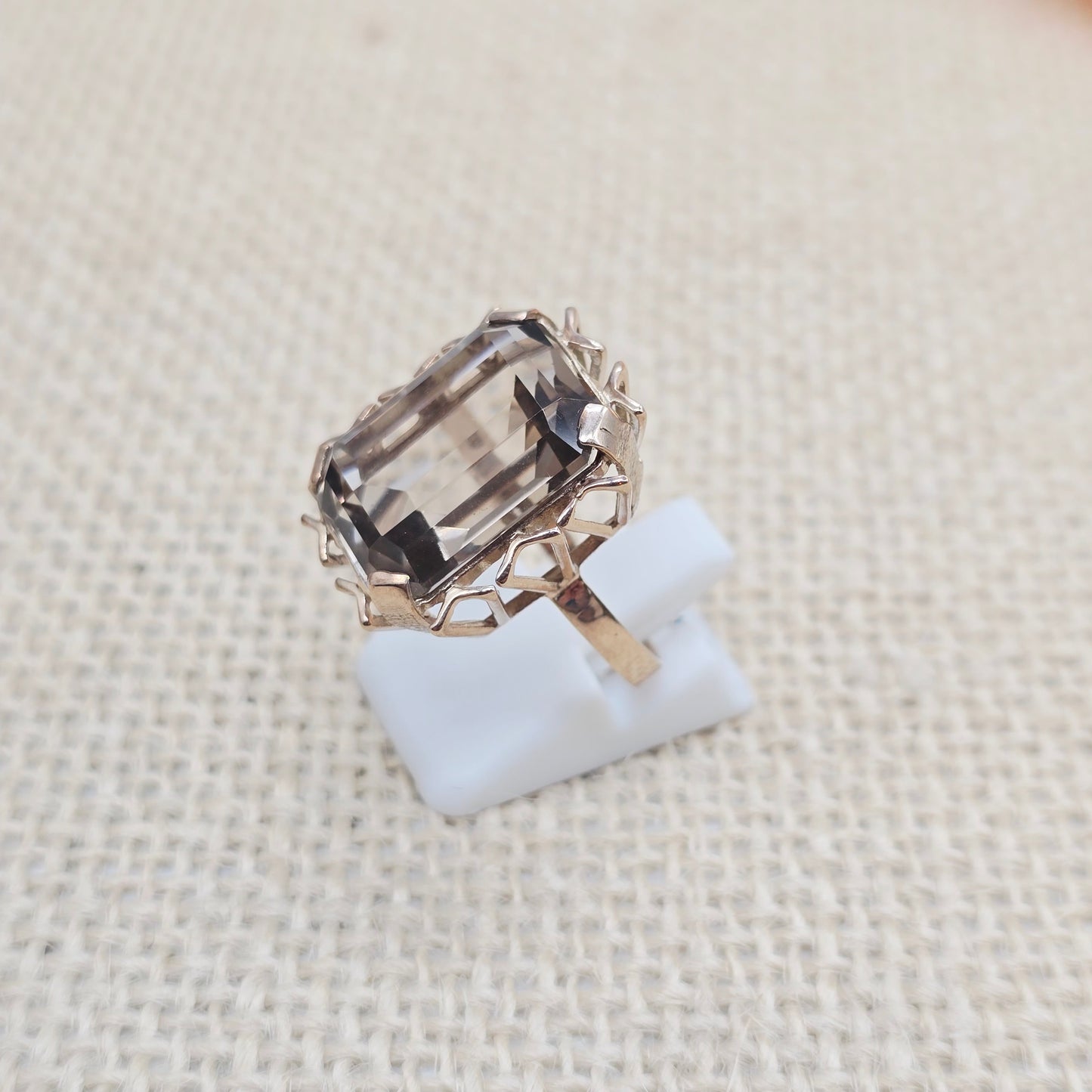 Ring Rauchquarz 333 8 KT Gold Gr. 56