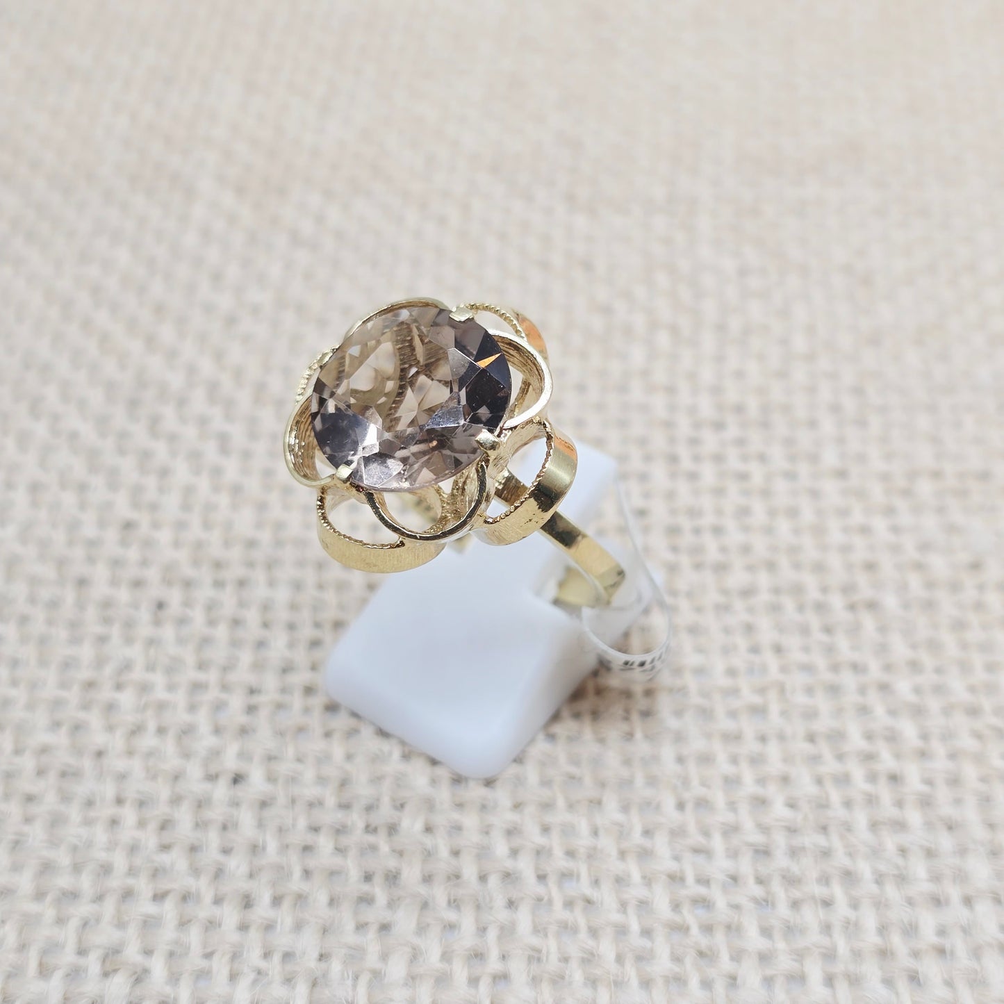 Ring Rauchquarz 585 14 KT Gold Gr. 60