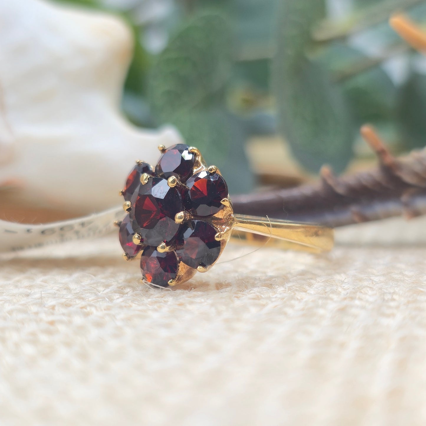 Ring Granat 585 14 KT Gold Gr. 57