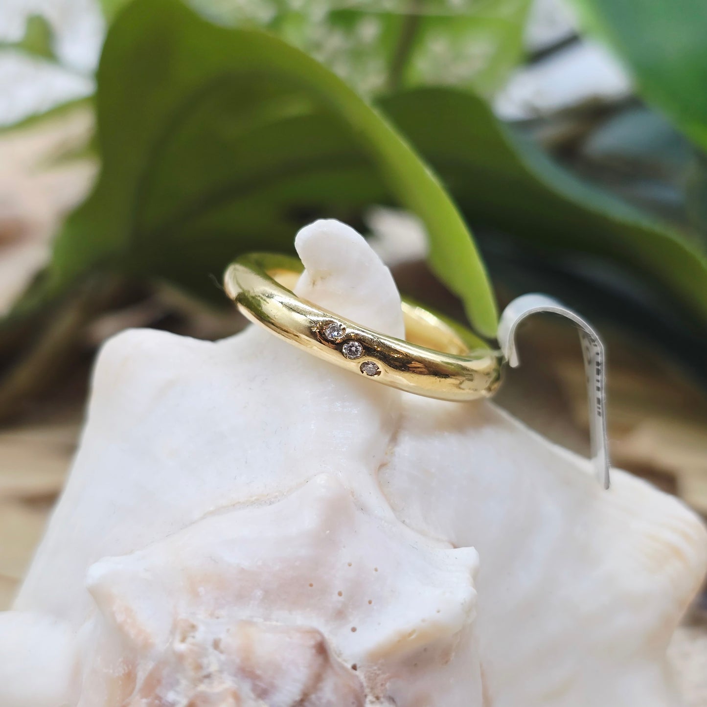 Ring Gold 750 18 KT 3 Brillanten Gr: 54
