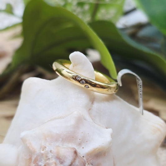 Ring Gold 750 18 KT 3 Brillanten Gr: 54