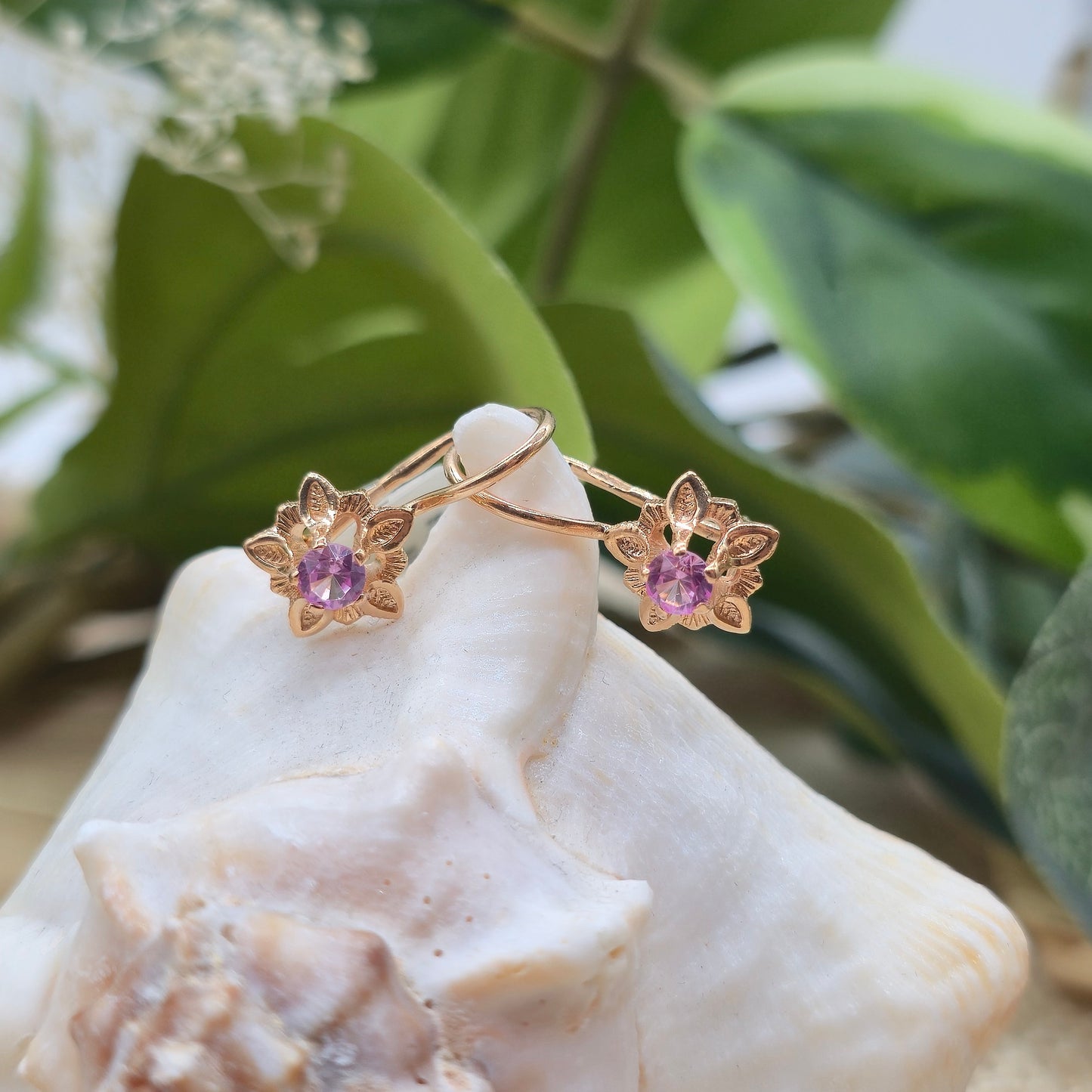 Gold Ohrringe Rotgold 585 14kt Zirkonia Pink