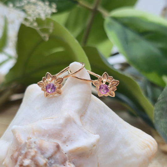 Gold Ohrringe Rotgold 585 14kt Zirkonia Pink
