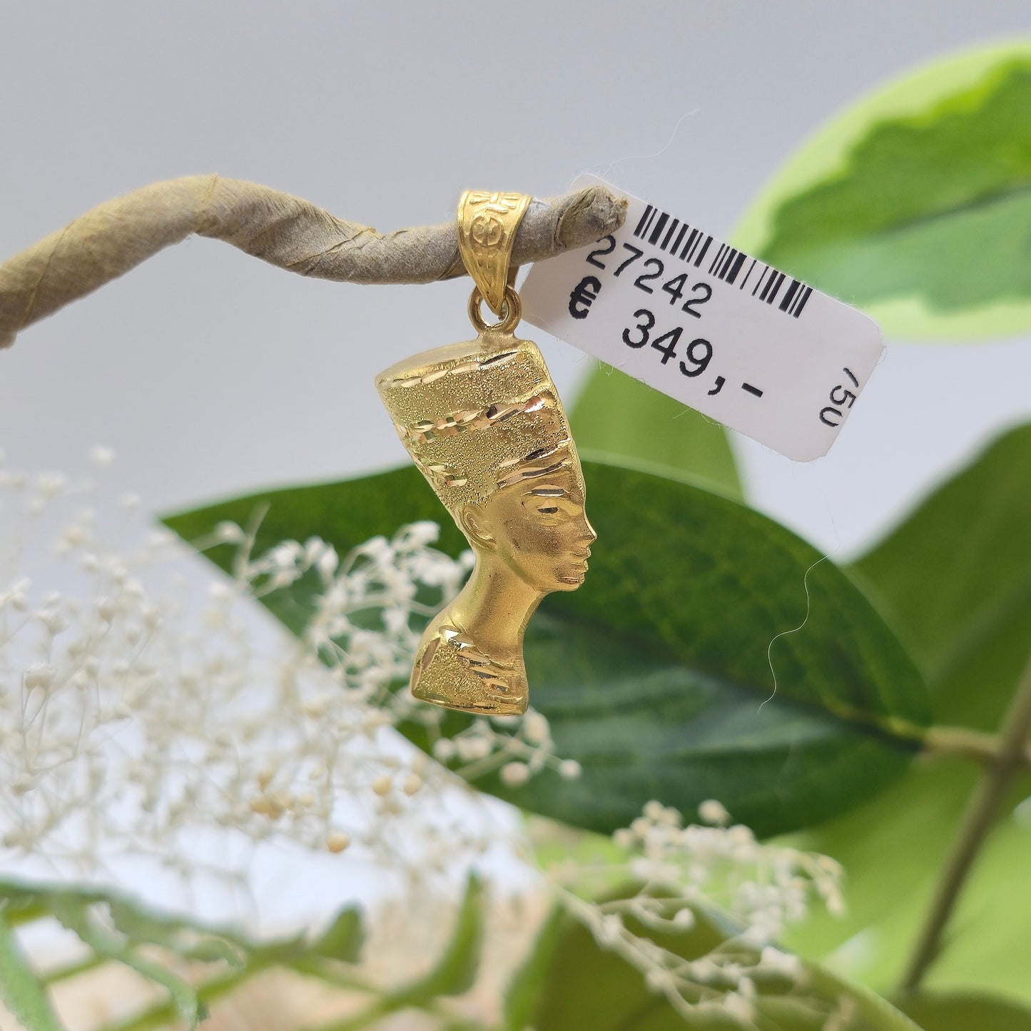 Anhänger Gold 750 18kt Nofretete Gr: 34*16mm