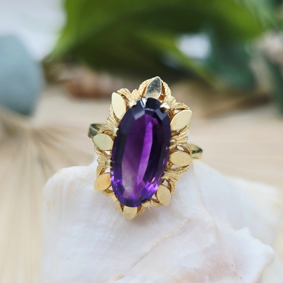 Ring Amethyst 585 14 KT Gold