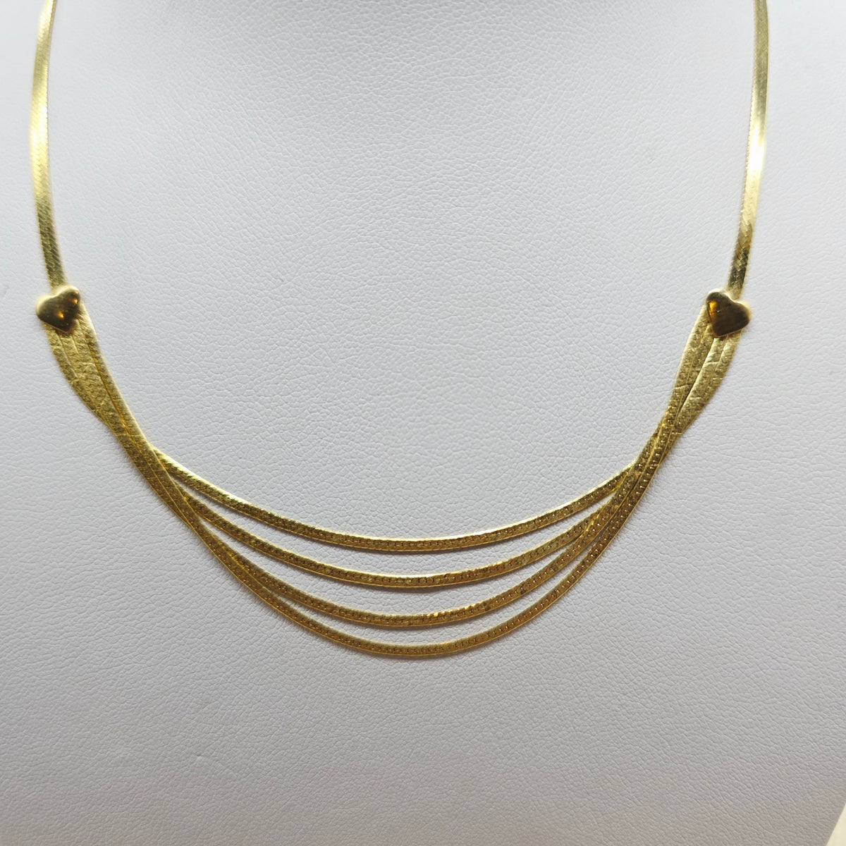Collier Gelb Gold Herzchen 333 8kt 38,5cm 4,41g
