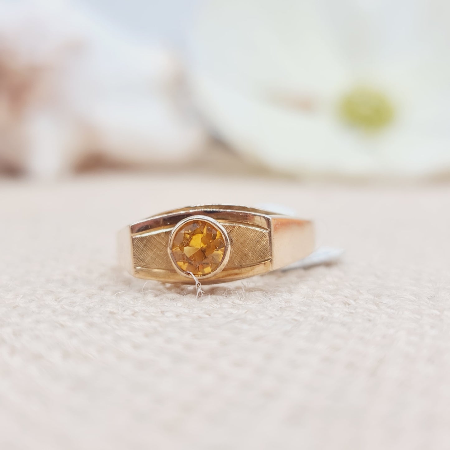 Ring Citrin 585 14 KT Gold Gr. 63