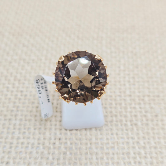 Ring Rauchquarz 750 18 KT Gold Gr. 57