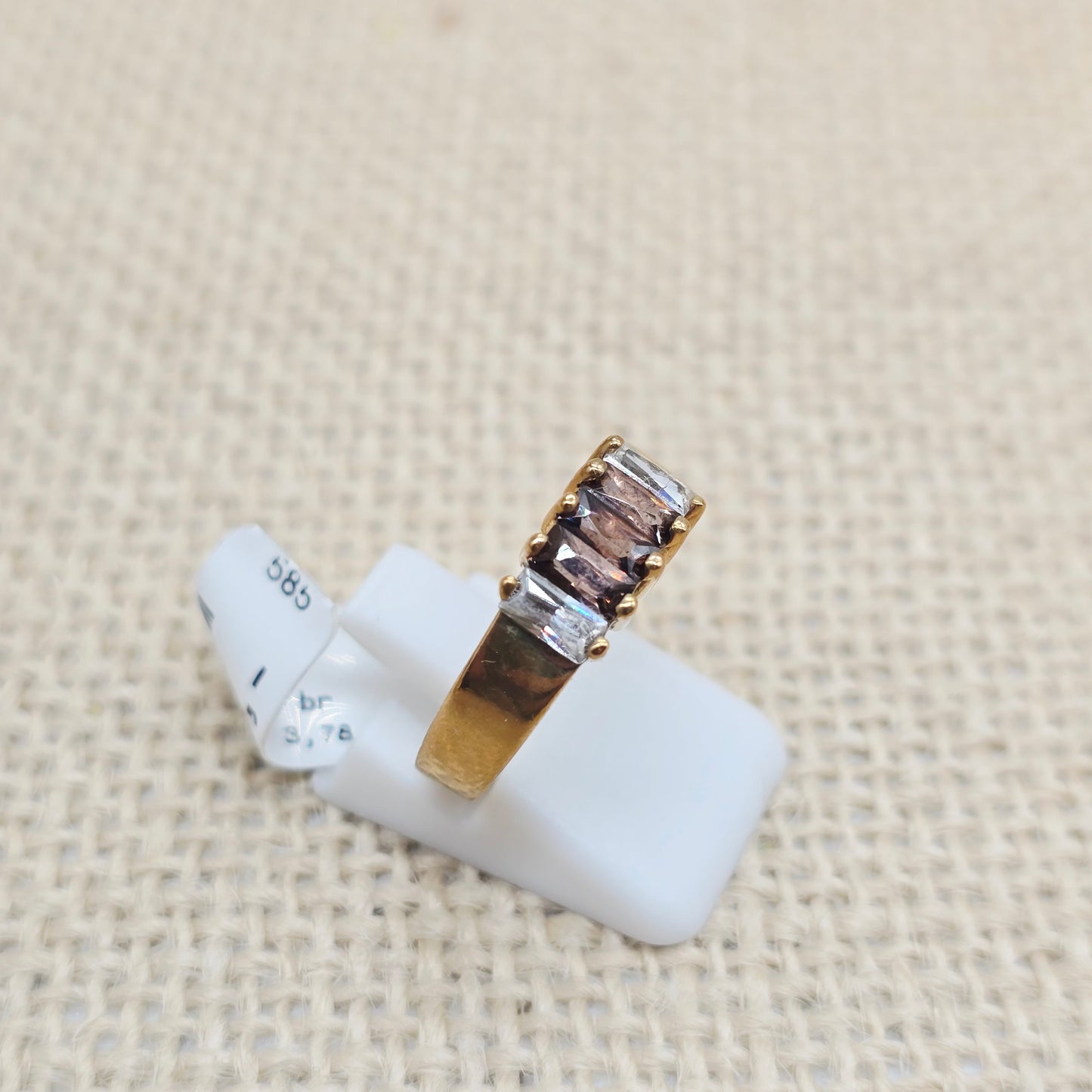 Ring Rauchquarz 585 14 KT Gold Gr. 54