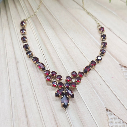 Collier Gold 333 8kt Granate 45cm