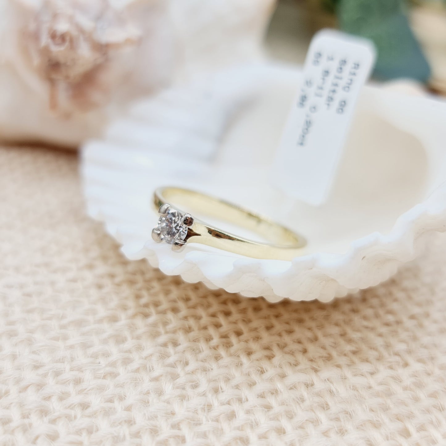 Ring Gold 585 Solitär 1 Brilliant 0,20ct 14kt Gr: 59