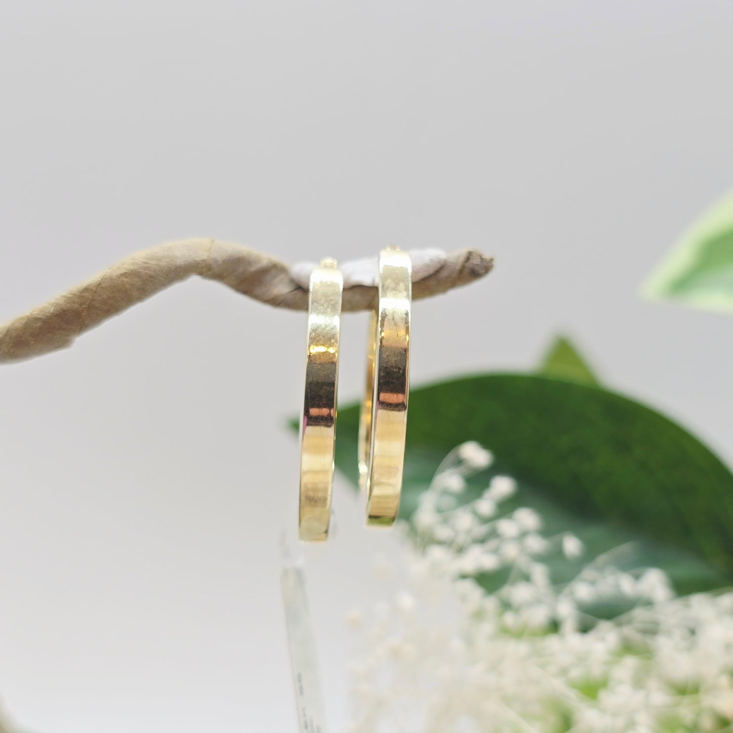 Gold Creolen Eckig 585 14 KT Gold