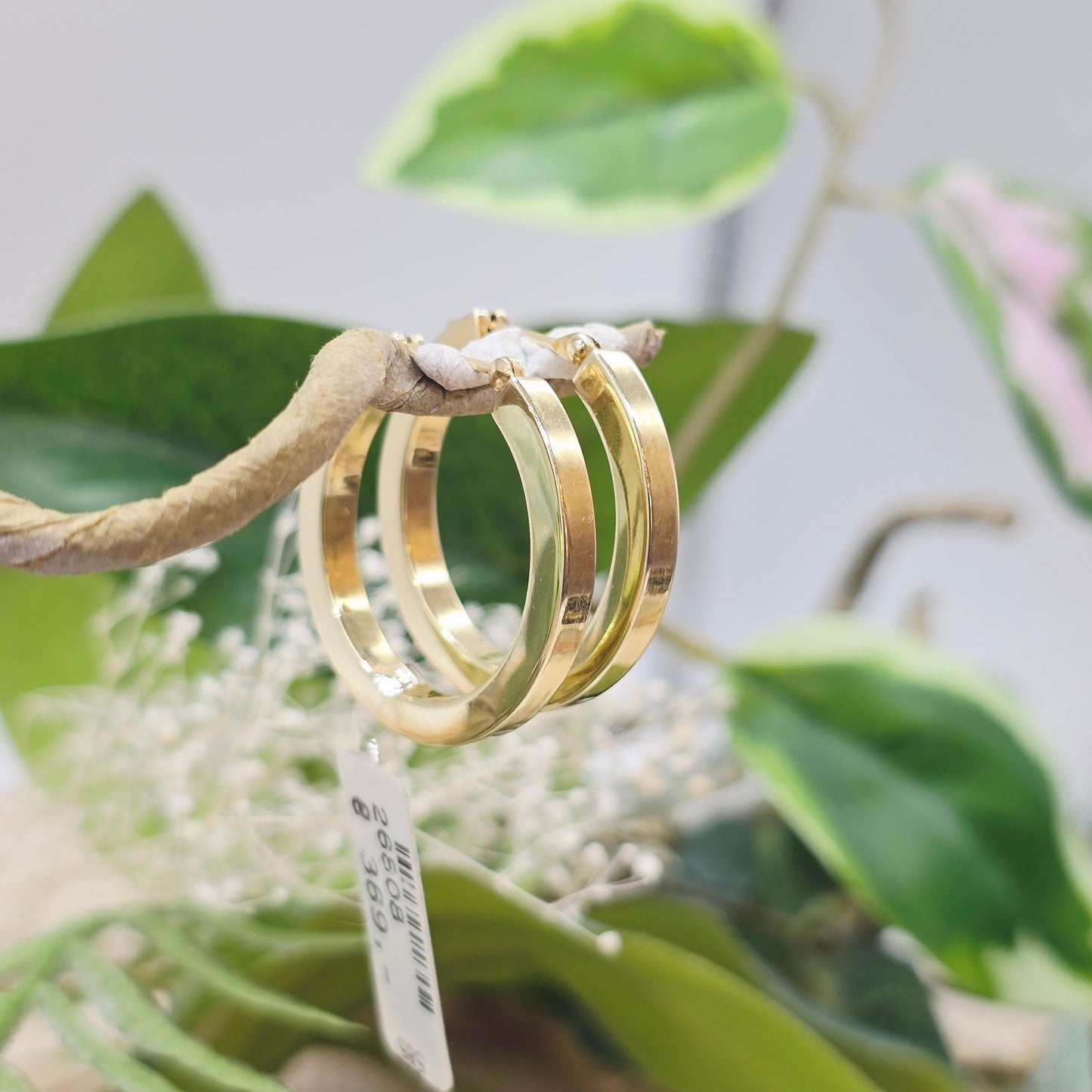 Gold Creolen Eckig 585 14 KT Gold