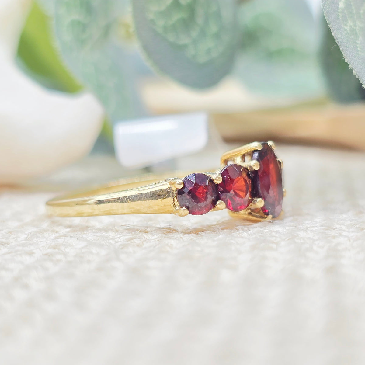 Ring Granat 585 14 KT Gold Gr. 58